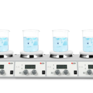 DLAB MS-H340-S4 là máy khuấy từ gia nhiệt 4 vị trí với nhiệt độ tối đa 340°C, tốc độ khuấy 1500 rpm, màn hình LCD và cảm biến PT1000 phù hợp cho phòng thí nghiệm hóa học và dược phẩm.